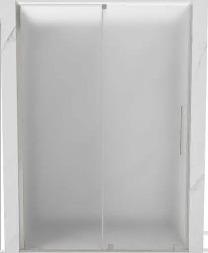 MEXEN/S - Velár posuvné sprchové dvere 140, dekor, nikel kartáčovaný 871-140-000-31-97