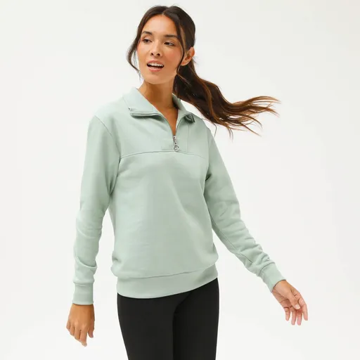 Mikina z česaného moltonu so stojačikom na zips