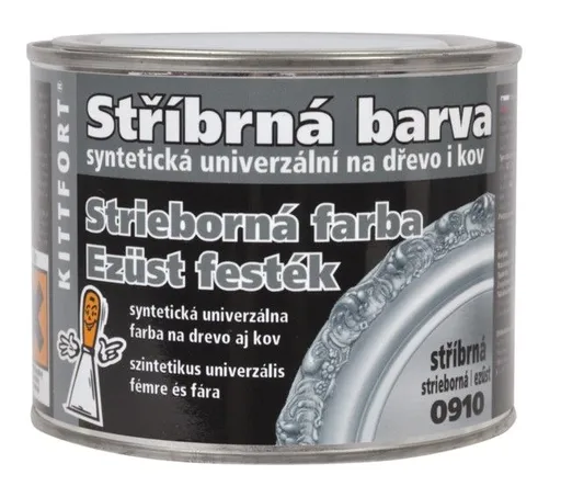 Kittfort - strieborná farba na kov a drevo 910 - strieborná 80 g