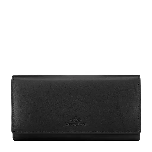 Veľká dámska kožená peňaženka čierna 14-1-052-L1E
