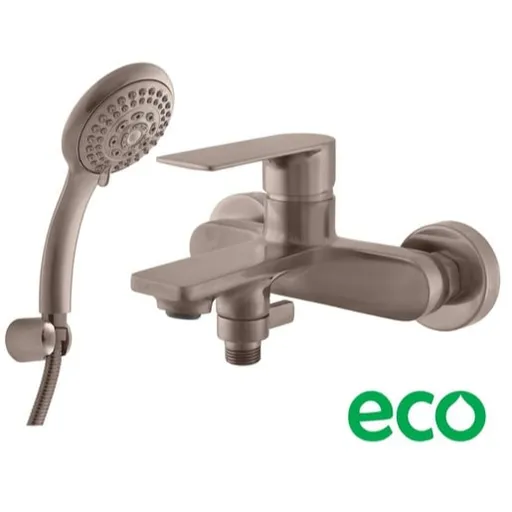 Vaňová batéria RAV SLEZÁK Nil so sprchovacím setom 150 mm kartáčovaná metal grey NL154.5/1-1MGK