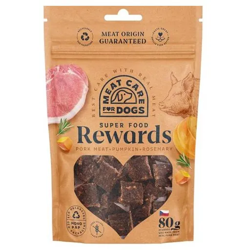 MEAT CARE Rewards Maškrty pre psov bravčové s tekvicou & rozmarínom 80 g