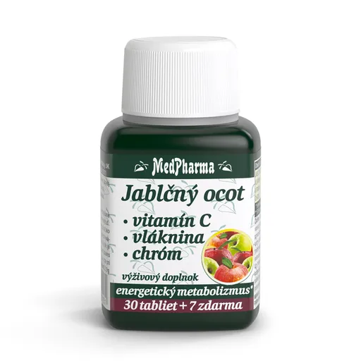 MedPharma Jablkový ocot + vláknina + vitamín C + chróm 37 tabliet
