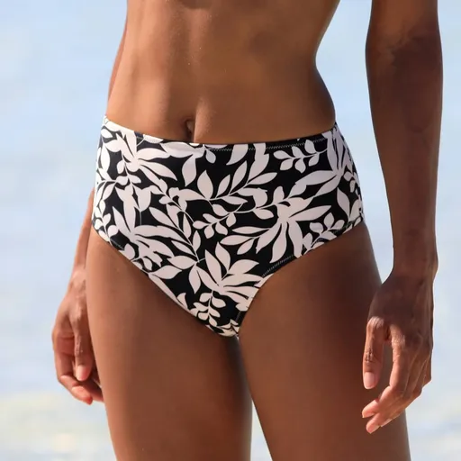 Plavkové nohavičky Linao s vysokým pásom a potlačou