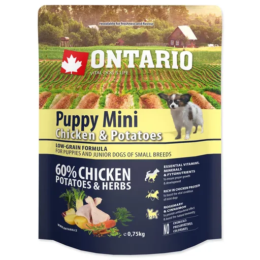 Krmivo Ontario Puppy Mini Chicken