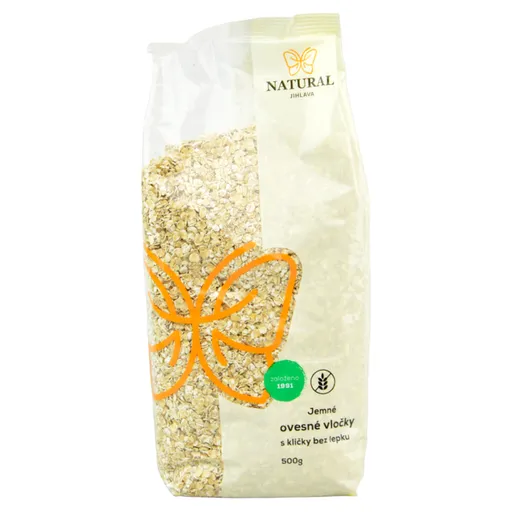 NATURAL JIHLAVA Vločky ovsené jemné s klíčkami bez lepku natural 500 g