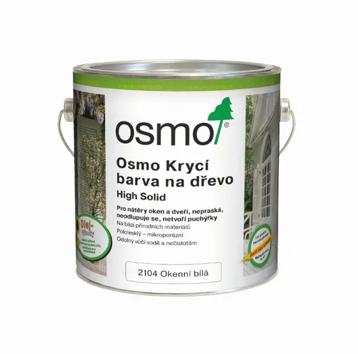 OSMO Krycia farba na drevo - okná 2,5 l 2104 - biela na okná