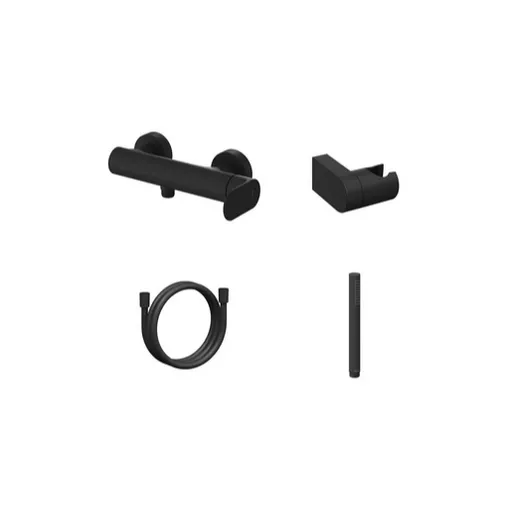 Sprchová batéria Ravak Eleganta so sprchovacím setom 150 mm čierna X07S140