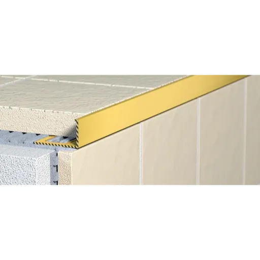 Lišta ukončovací "L" Havos, mosadz, dĺžka 300 cm, výška hrany 8 mm, MO8300