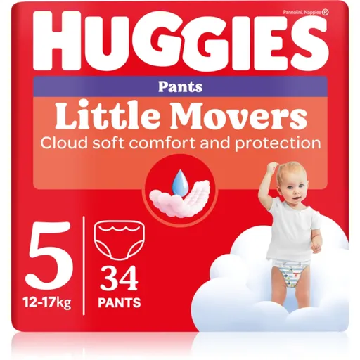 Huggies Little Movers Pants jednorazové plienkové nohavičky 12-17 kg 34 ks