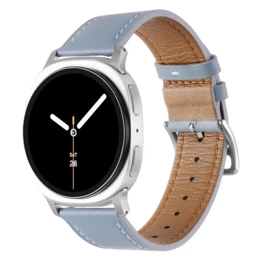 LEATHER Kožený remienok pre Samsung Galaxy Watch8 / Watch8 Classic svetlomodrý