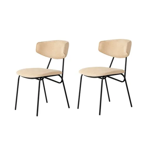 Súprava jedálenských stoličiek Nancy Beige and Black, 2 ks
