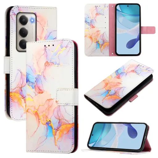 ART MARBLE Peňaženkový kryt pre Xiaomi Redmi 15 / Redmi 15 5G WHITE ORANGE