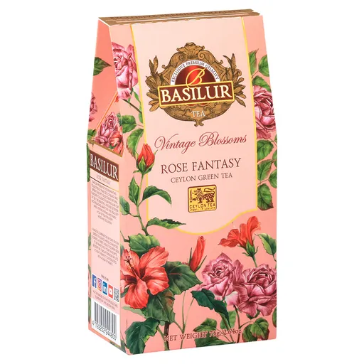 BASILUR Vintage blossoms rose fantasy zelený čaj sypaný 75 g