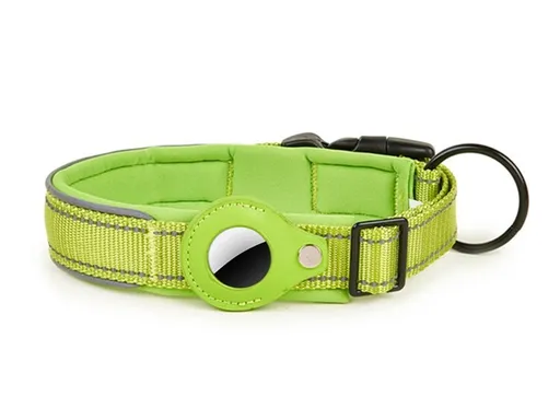 PROTEMIO GLOWY PAW Reflexný obojok pre Apple AirTag VEĽKOSŤ: S - svetlozelený