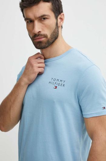 Bavlnené tričko Tommy Hilfiger zelená farba,melanžový,UM0UM02916