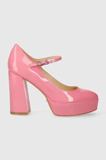 Lodičky Guess PREMO ružová farba, na podpätku, FLPPRE PAT08