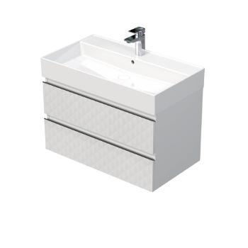 Kúpeľňová skrinka s umývadlom SAT Cube Way 80x47,5x46 cm biela mat CUBE3D46802ZBSAT