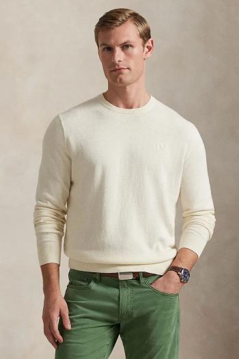 Bavlnený sveter Polo Ralph Lauren béžová farba, 710973589
