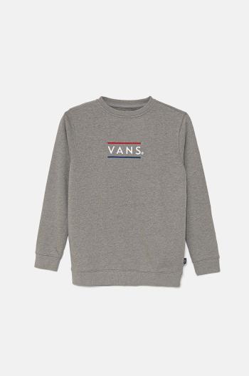 Detská mikina Vans BY Half Box Crew šedá farba, s potlačou, VN000JBP02F1