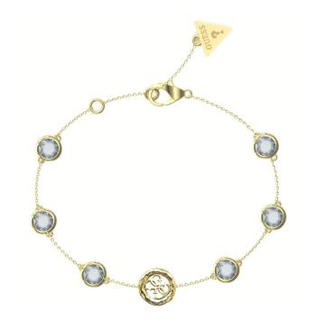 Guess Slušivý pozlátený náramok s kryštálmi Petra JUBB05099JWYGAQ 18,4 cm