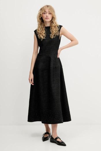 Šaty Stine Goya čierna farba, maxi, áčkový strih, SG-PF25-D109-2379