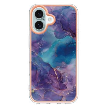 IMD MARBLE Ochranný kryt pre Apple iPhone 16 Plus BLUE PURPLE