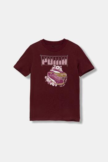 Detské bavlnené tričko Puma GRAPHIC Sneaker Tee G fialová farba, 688496