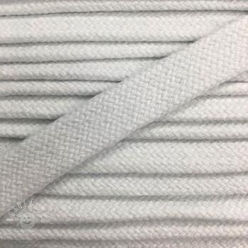 Bavlnená šnůra plochá 13 mm bílá