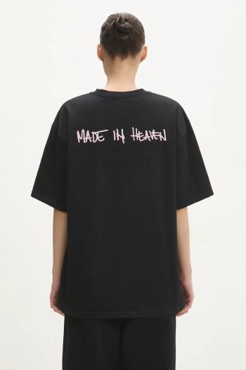 Bavlnené tričko Fiorucci Made In Heaven Print čierna farba, jednofarebné, U01FMTSH102CJ01BK01