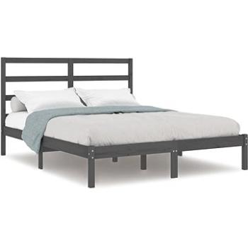 Rám postele sivý masívne drevo 150 × 200 cm King Size, 3104940