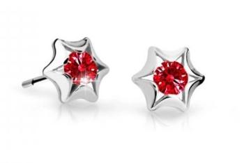 Cutie Jewellery Detské náušnice z bieleho zlata C2159-30-X-2 červená