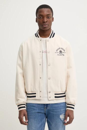 Bunda Tommy Jeans pánska, béžová farba, prechodná, DM0DM21092