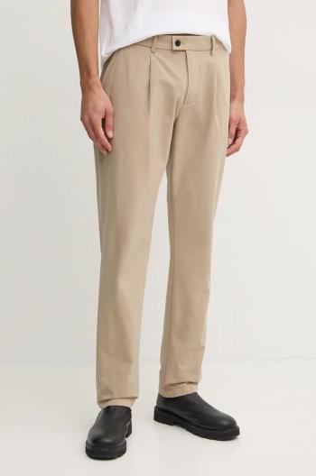 Nohavice Tommy Hilfiger pánske, béžová farba, strih chinos, MW0MW37273