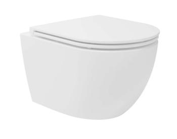 Kielle - Oudee Závesné kompaktné WC s doskou SoftClose, Vortex Rimless, biela 30102002