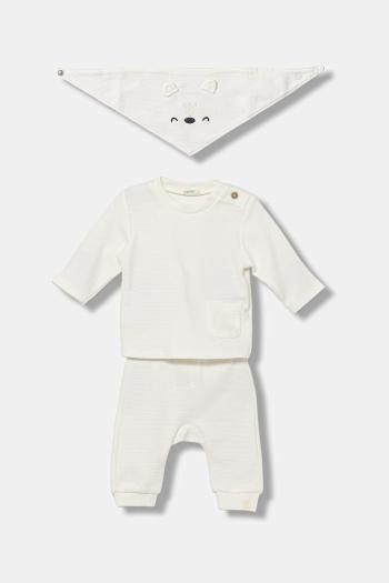 Detská bavlnená súprava United Colors of Benetton béžová farba, 30THAK018
