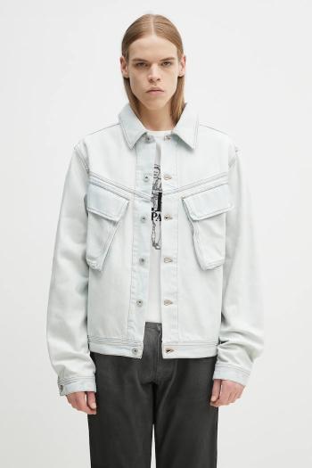 Rifľová bunda Marcelo Burlon Bleach Denim Cargo Jacket Light Blue No prechodná, CMYE01HS25DEN0014000