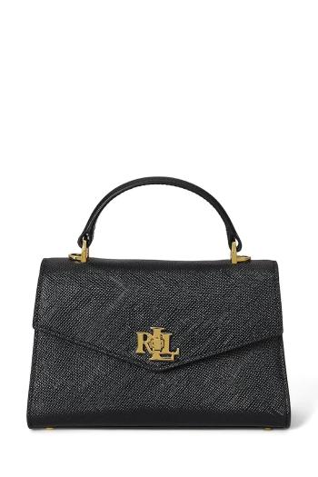 Kožená kabelka Lauren Ralph Lauren čierna farba, 431966765