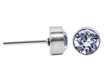 Levien Oceľové náušnice Chaton Light Sapphire
