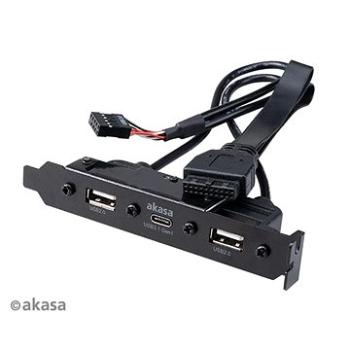 Akasa USB 3.1 Gen1 typ C do PCI s dual USB 2.0 Type-A/AK-CBUB53-40BK