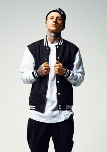 Urban Classics 2-tone College Sweatjacket blk/wht - M