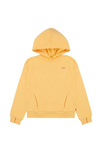 Detská mikina Levi's BATWING PATCH HOODIE žltá farba, s kapucňou, jednofarebná, 4EN102