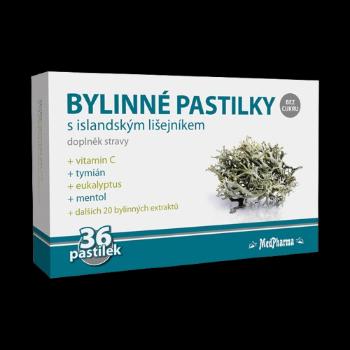 MEDPHARMA Bylinné pastilky bez cukru s islandským lišajníkom 36 pastiliek