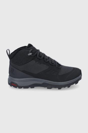 Topánky Salomon L41110100-blck.ebo, dámske, čierna farba, jemne zateplené