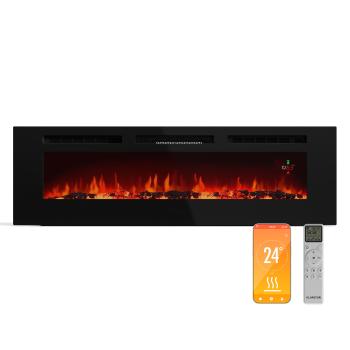 Klarstein Galeras Smart Inteligentný elektrický krb, 2 nastavenia teploty, 16 - 30°| LED ilúzia plameňa, Možnosť pripojenia k IOT