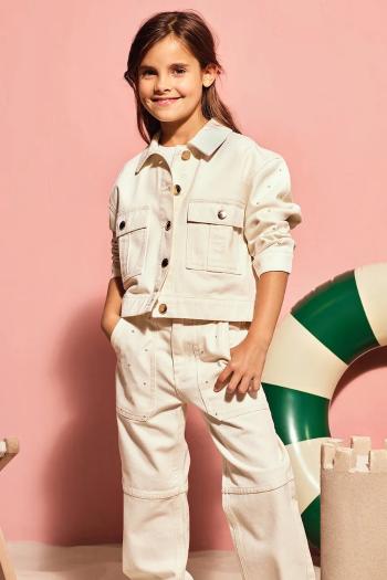Detská rifľová bunda Michael Kors béžová farba, R30293