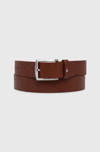 Kožený opasok Tommy Hilfiger pánsky, hnedá farba, AM0AM08360