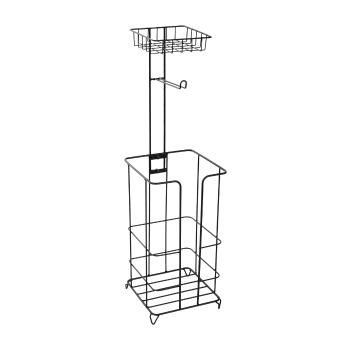 KONDELA Merdo kovový stojan na toaletný papier čierna