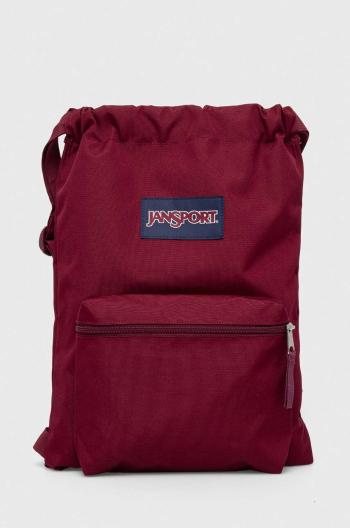 Taška Jansport bordová farba, s nášivkou