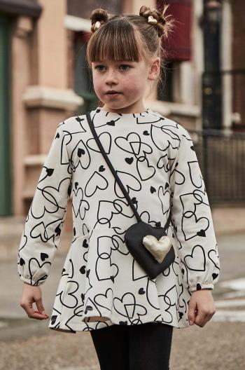 Dievčenské šaty Mayoral béžová farba, mini, áčkový strih, 4931